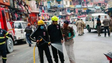 अग्निशमन विभाग ने की मुख्य बाजार में माॅकड्रिल